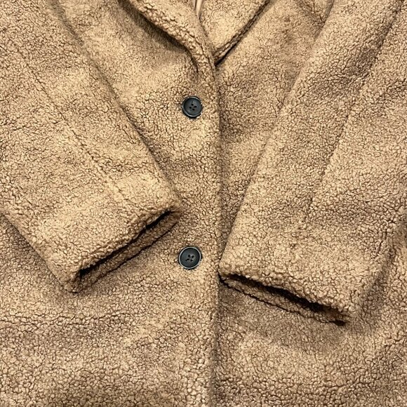 Daily Ritual Oversized Teddy Coat, NWT, Tan, XS - Picture 9 of 10